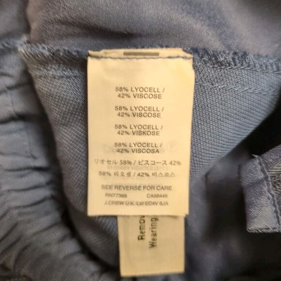 J. Crew Jumpsuit Womens 0 Sleeveless Blue Lyocell Cropped Straight Leg Pants - Picture 13 of 14